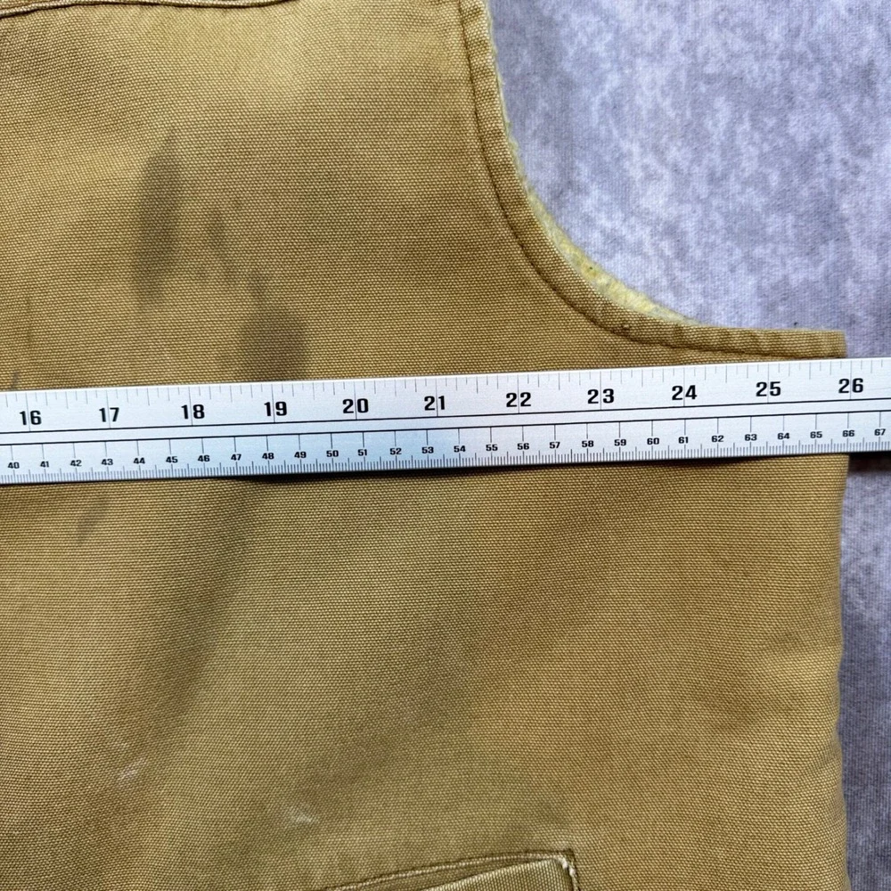 Vintage Carhartt Sherpa Lined Duck Canvas Vest Mens XXLT Tan Brown V02 BRN‎